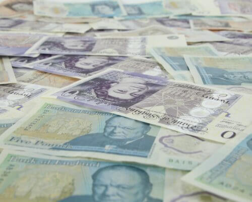 A picture of cash laid out on a table