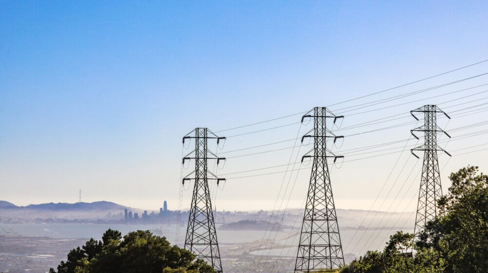 Three communication masts