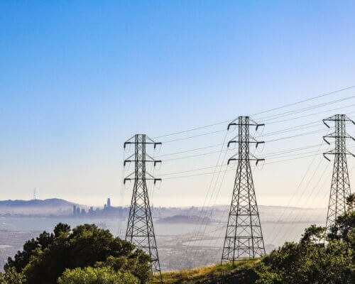 Three communication masts
