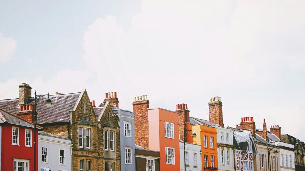 row of colourful houses