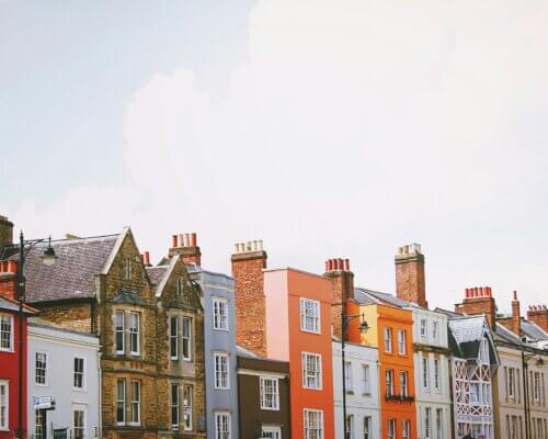 row of colourful houses