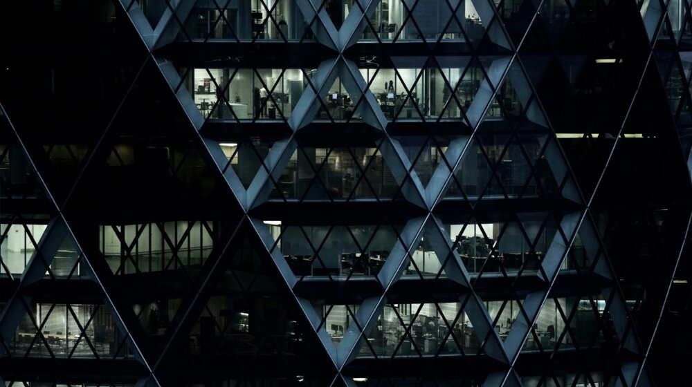 office building at night
