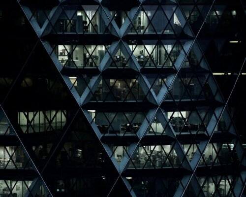 office building at night